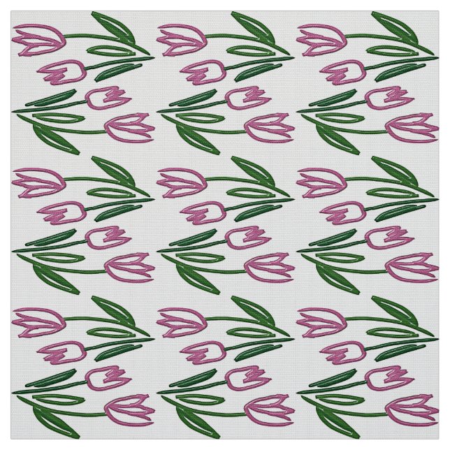 Floral pattern with tulips. fabric (Swatch)