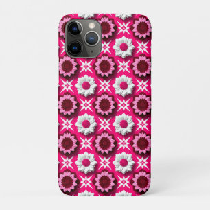 Floral Pattern With Vibrant Pink and White Lotus iPhone 11 Pro Case