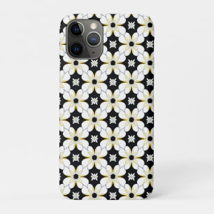 Floral Pattern with White and Yellow Flower iPhone 11 Pro Case