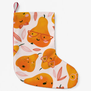 Floral pattern with white orchids, isolated on a d small christmas stocking