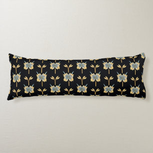 Floral Pattern With Yellow Flowers Body Pillow