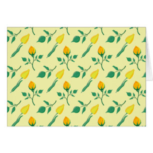 Floral pattern with yellow rose and tulip flowers