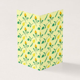 Floral pattern with yellow rose and tulip flowers