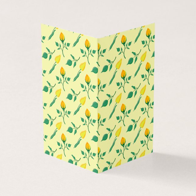 Floral pattern with yellow rose and tulip flowers (Outside)