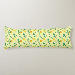Floral pattern with yellow rose and tulip flowers body pillow