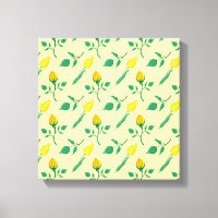 Floral pattern with yellow rose and tulip flowers