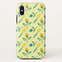 Floral pattern with yellow rose and tulip flowers