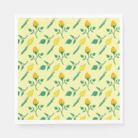 Floral pattern with yellow rose and tulip flowers