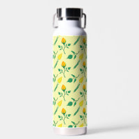 Floral pattern with yellow rose and tulip flowers