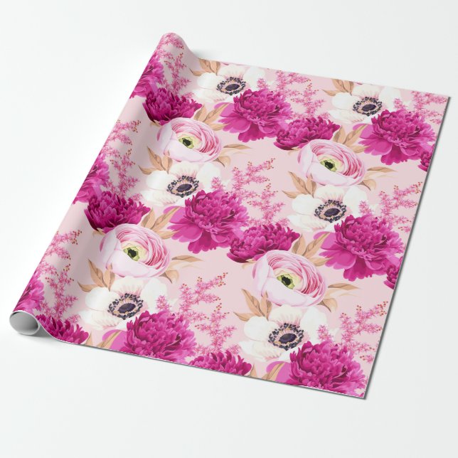 Floral pattern Wrapping Paper (Unrolled)