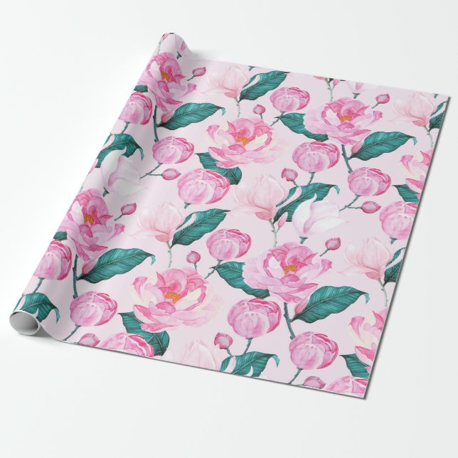 Floral pattern wrapping paper (Unrolled)