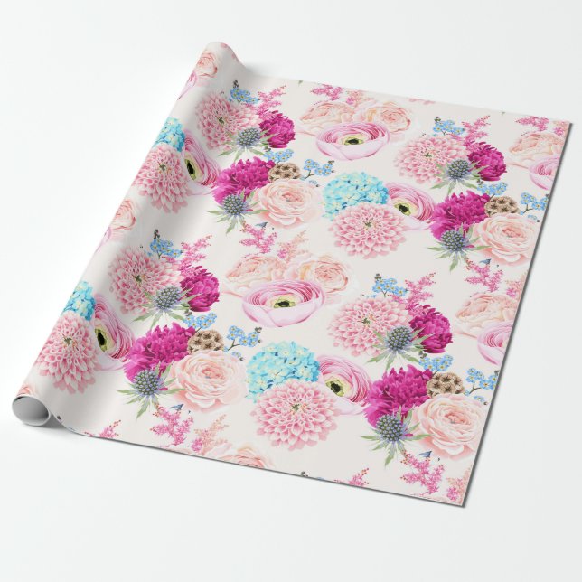 Floral pattern Wrapping Paper (Unrolled)