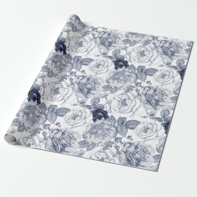 Floral pattern wrapping paper (Unrolled)