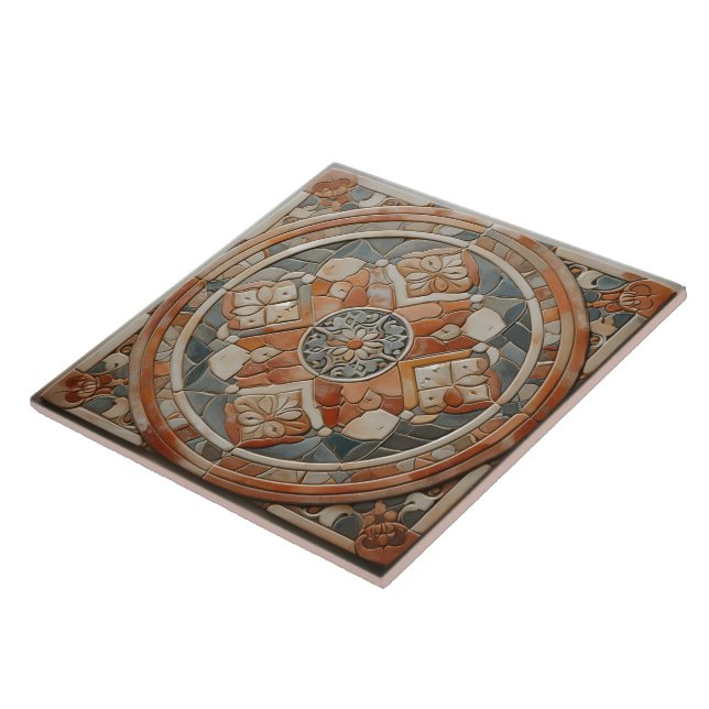 Floral Patterned Ceramic Tile Design (Side)