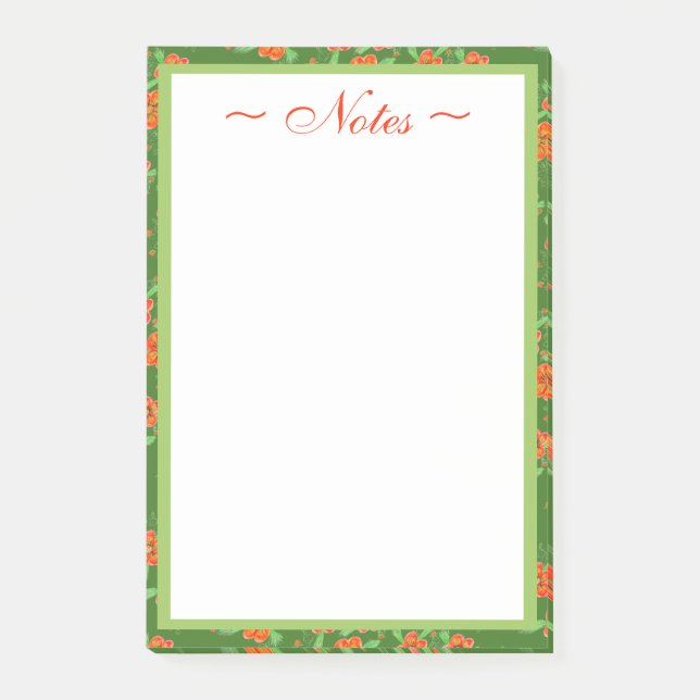 Floral patterned designer post-it notes (Front)
