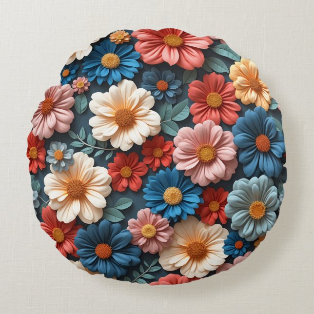 Floral patterned fancy cushion (Front)