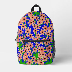 Floral patterned printed backpack