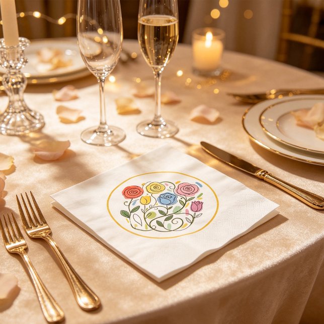 Floral-patterned romantic and elegant napkin (Creator Uploaded)