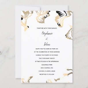 Floral Patterns Spring Summer Boho Minimal Wedding Invitation