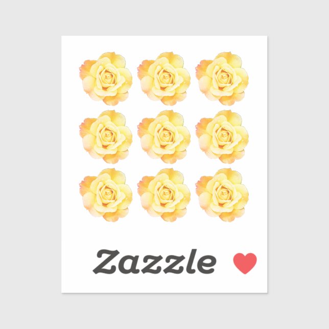 Floral Patterns Yellow Rose Colourful Bright Ombre (Sheet)