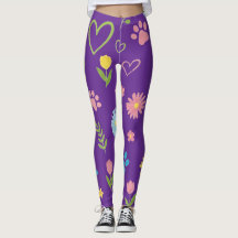 Floral Paw Print Leggings