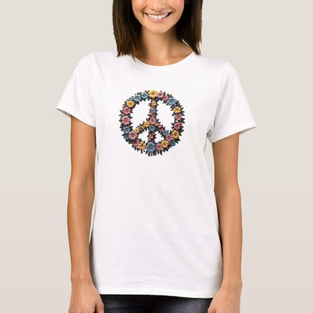 Floral Peace Symbol Tee (Front)