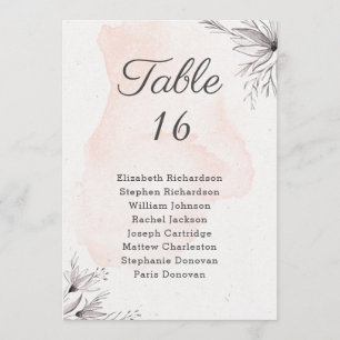 Floral peach grey romantic wedding seating chart program