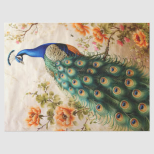 Floral Peacock Decoupage Tissue Paper