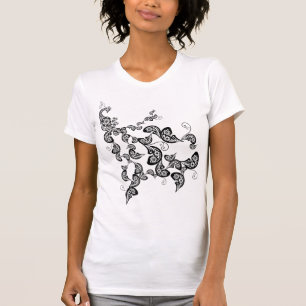 Floral Peacock Pattern Custom T-shirt