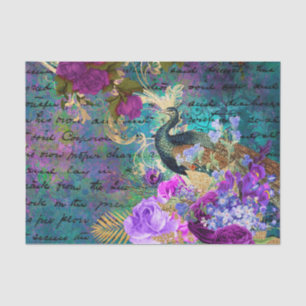 Floral Peacock Tissue Paper