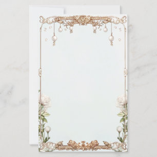 Floral Pearls Prosecco Notes or Party Game Card