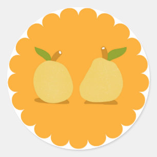 Floral pears classic round sticker