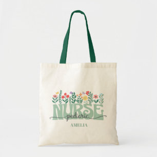 Floral Pediatric Nurse Appreciation Tote Bag