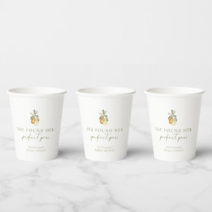 Floral perfect pear bridal shower paper cups