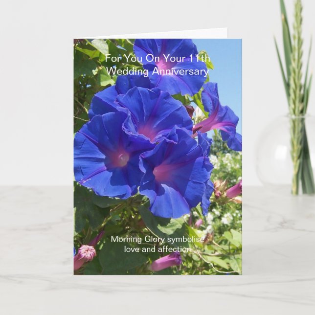 Floral Personalised 11th Wedding Anniversary Card (Front)