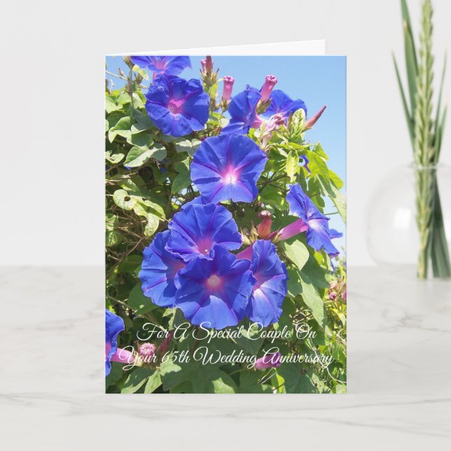 Floral Personalised 65th Wedding Anniversary Card (Front)