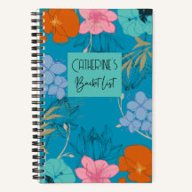 Floral Personalised Bucket List Notebook