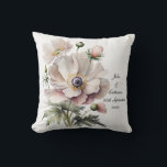 Floral Personalised Names Bride & Groom Wedding Throw Pillow<br><div class="desc">Floral Personalised Names Bride & Groom Wedding with pretty anemone flowers and image on both sides,  text on one side only.</div>