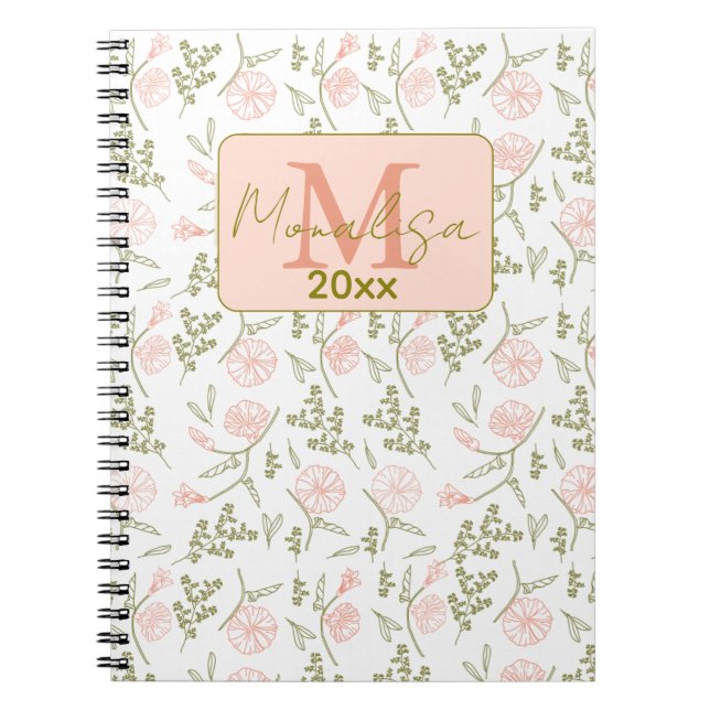 floral personalised Spiral Photo Notebook (Front)