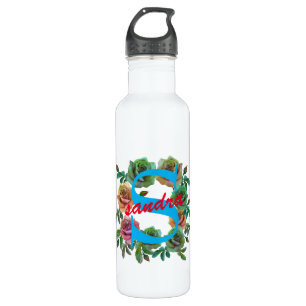 FLORAL PERSONALIZE CUSTOM LETTER 710 ML WATER BOTTLE