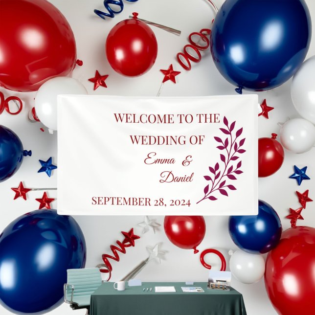 Floral Personalized Banner | Grad Baby Anniv (Celebrate in style with custom banners  #zazzlemade #custombanners #partydecor)