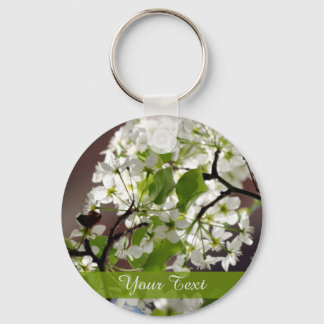 Floral Personalized Blossom Photo Keychain
