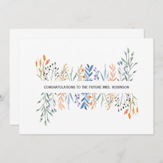 Floral Personalized Bridal Shower Card