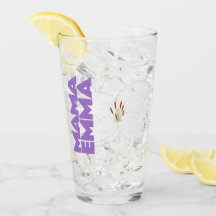 Floral Personalized Glass Cup with Lily Design