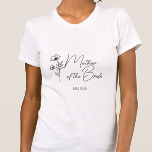 Floral Personalized Mother of the Bride Groom T-Shirt