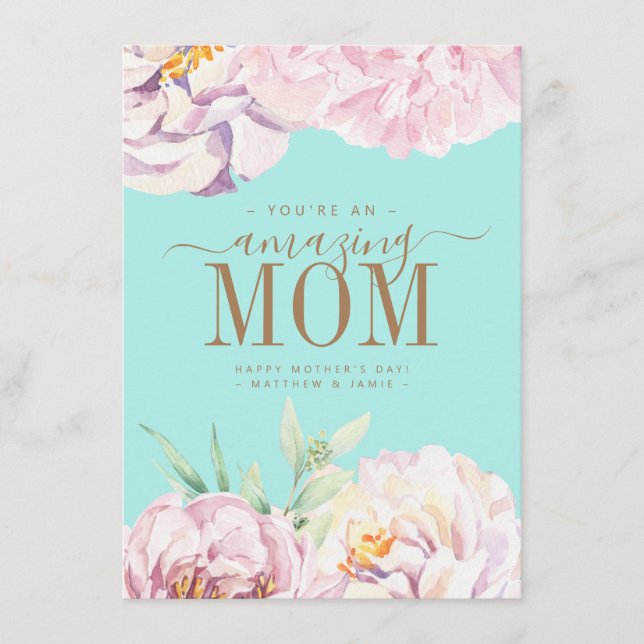 Floral Personalized Mother's Day Card (Front)