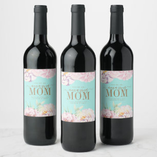 Floral Personalized Mother's Day Wine Label