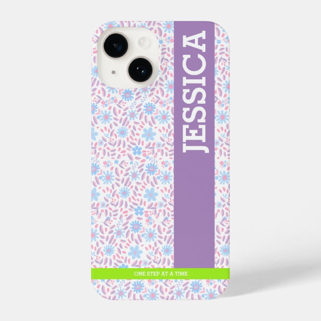 Floral Personalized Name iPhone Case (Back)