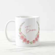 Floral Personalized Name Mug