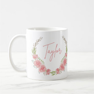 Floral Personalized Name Mug